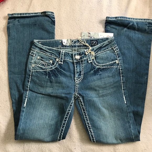 NEW L A IDOL RHINESTONE DENIM BLING JEANS - Picture 2 of 7